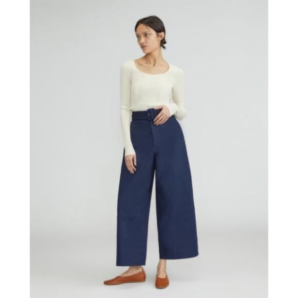 EVERLANE The Structured Cotton Belted Pant NWT - Picture 10 of 10